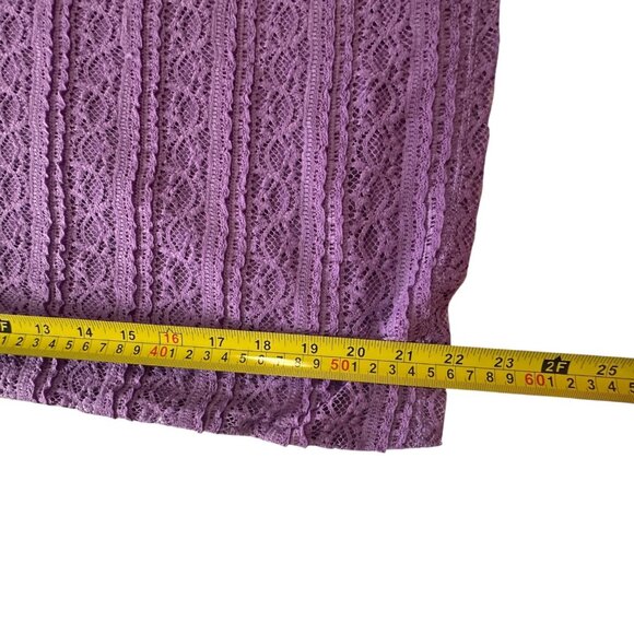 Aeropostale S/P Lace Front Purple T-Shirt For Women Cotton/Polyester Blend Casua - Picture 9 of 11